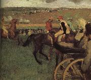 Edgar Degas, amateurish caballero on horse-race ground